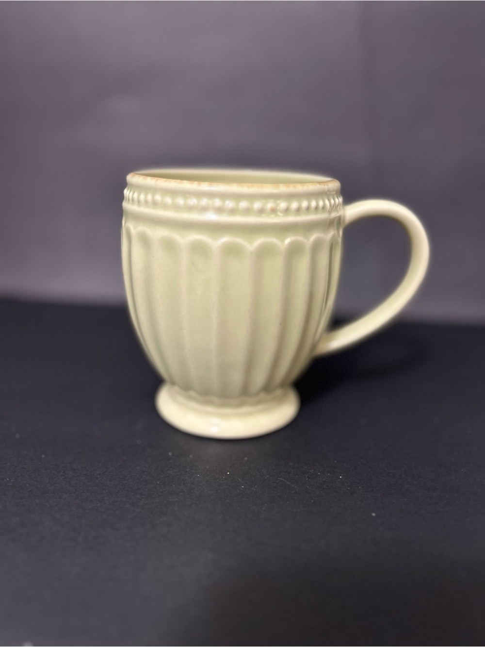 Lenox Cream Beaded Fluted Pedestal Mug